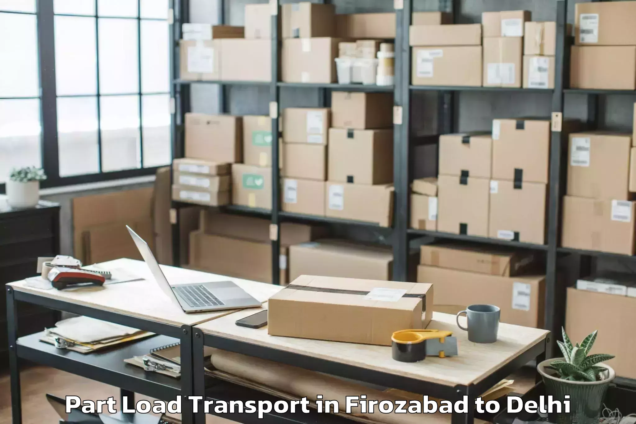 Professional Firozabad to Lodhi Road Part Load Transport